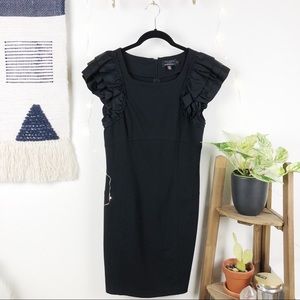 TED BAKER • Ruffles Sleeves Little Black Dress